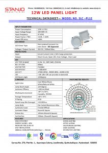 12W-AL-PANEL-LIGHT-Technical-Datasheet