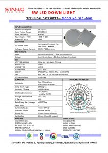 6W-DOWN-LIGHT-Technical-Datasheet